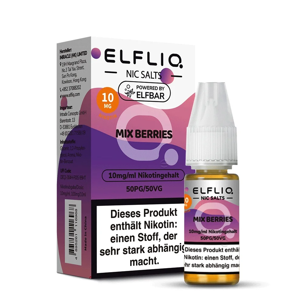 Elfliq Nikotinsalz Liquid 10ml - Mix Berries 20mg Elfliq Nikotinsalz Liquid 10ml - Mix Berries 10mg