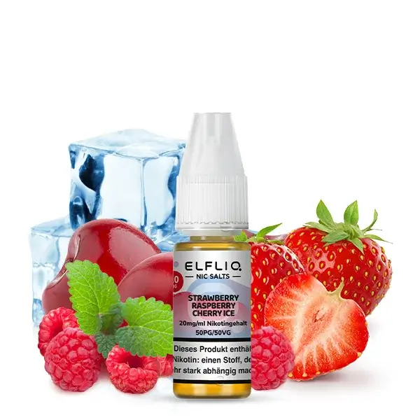 Elfliq Nikotinsalz Liquid 10ml - Strawberry Raspberry Cherry Ice 20mg