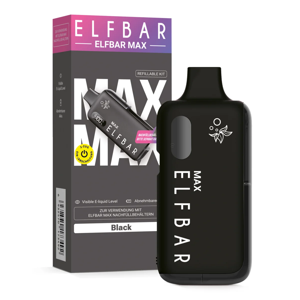 Elfbar MAX Refillable Device Black Elfbar MAX Refillable Device Black