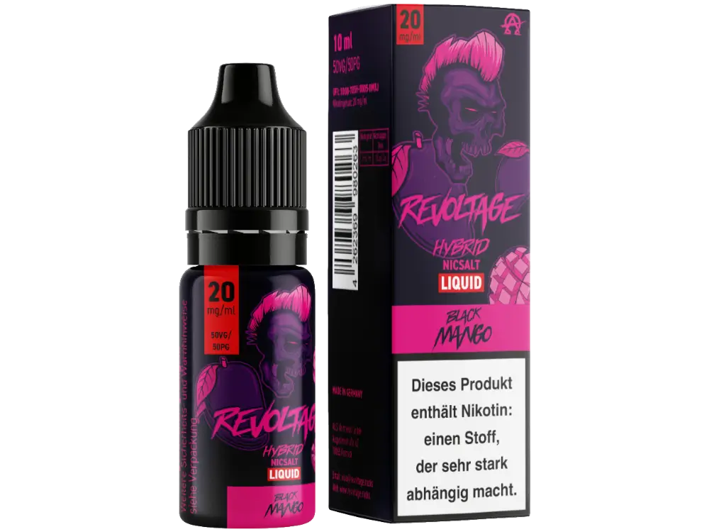 Revoltage Nikotinsalz Liquid 10ml Black Mango 20mg Revoltage Nikotinsalz Liquid 10ml Black Mango 20mg