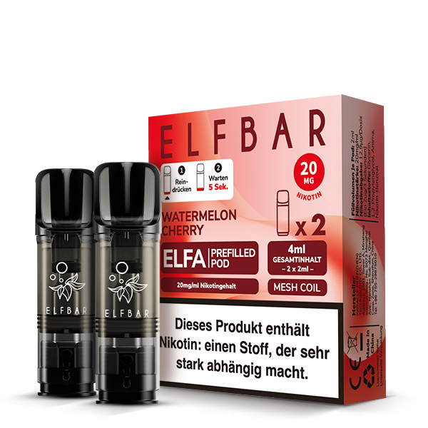 Elfa Pod Watermelon Cherry 20mg 2 Stk Elfa Pod Watermelon Cherry 20mg 2 Stk