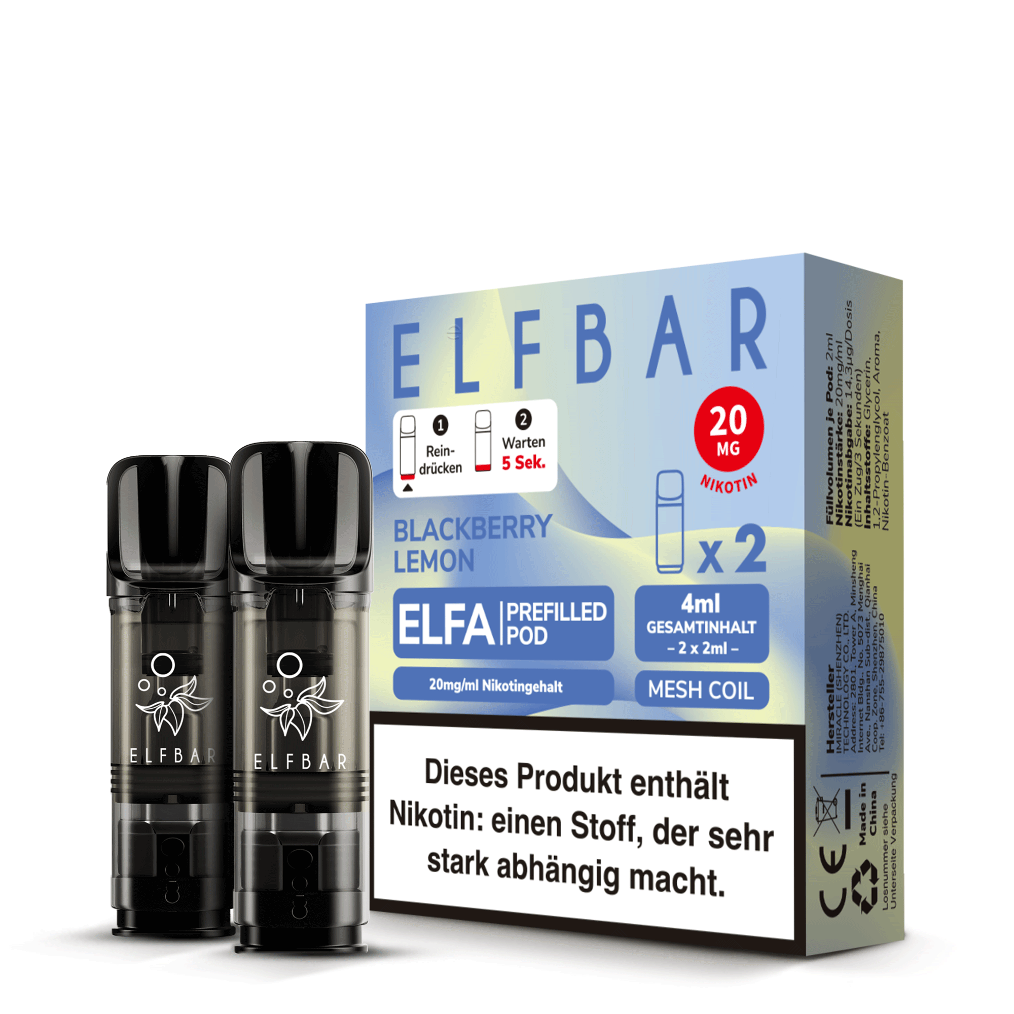 Elfa Pod Blackberry Lemon 20mg 2 Stk