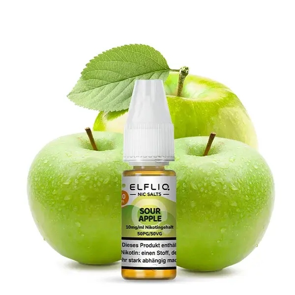 Elfliq Nikotinsalz Liquid 10ml - Sour Apple 10mg