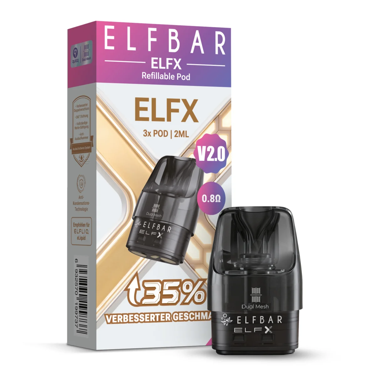 ELFX by Elfbar V2.0 Pod - 3er Pack 0,8 Ohm