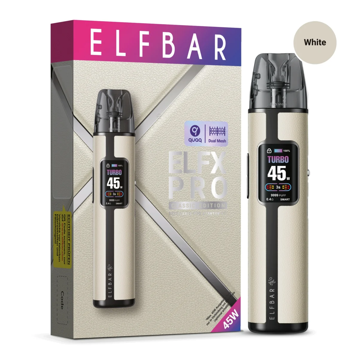ELFX Pro by Elfbar Refillable Pod Kit White