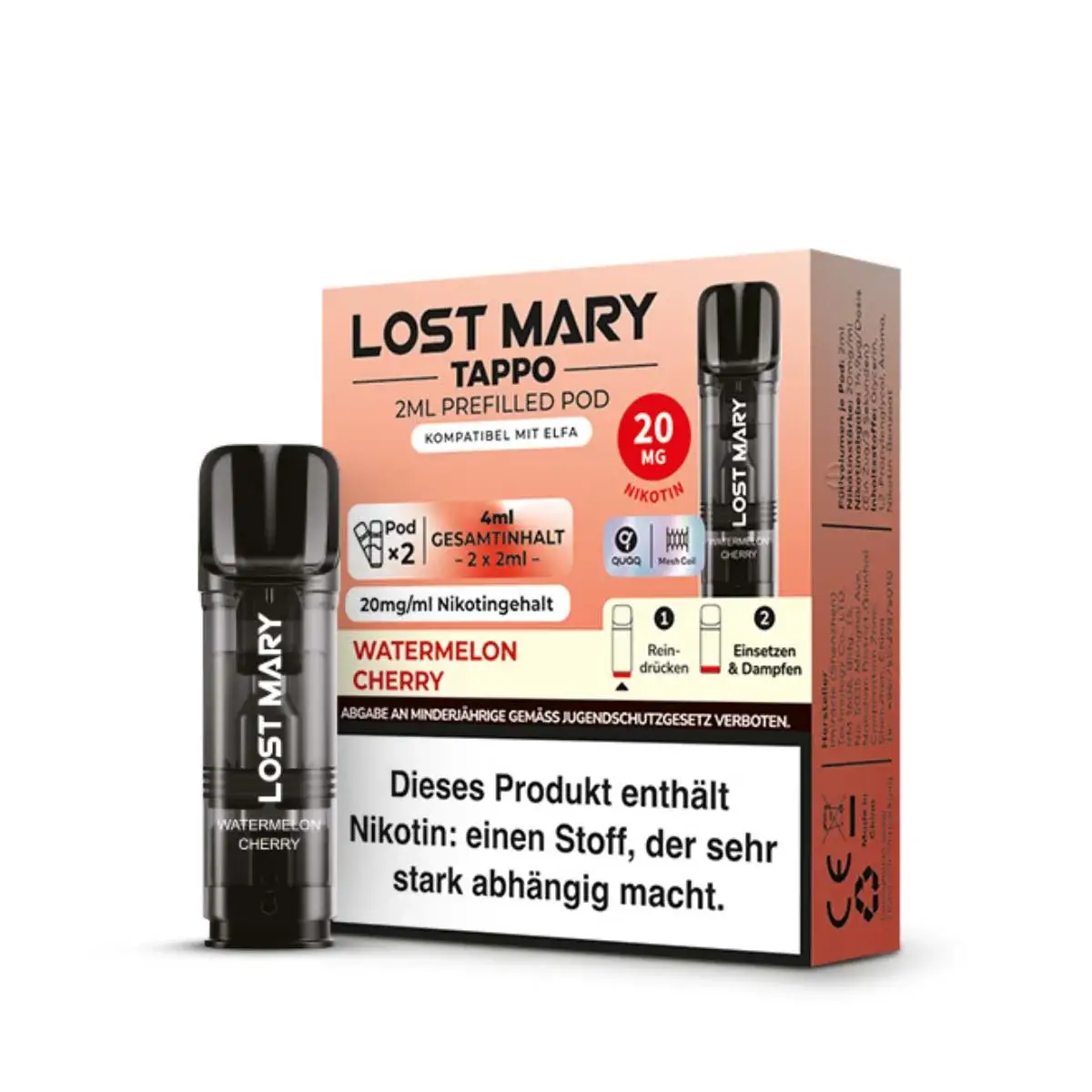 Lost Mary Tappo Pods Watermelon Cherry 20mg 2er Pack