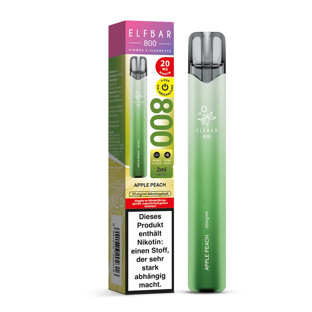 Elfbar 800 Einweg E-Zigarette Apple Peach 20mg