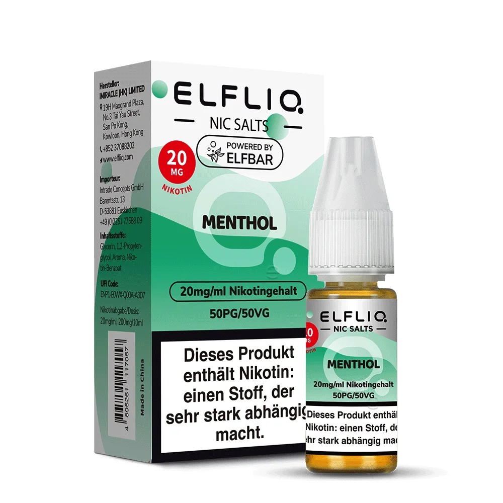 Elfliq Nikotinsalz Liquid 10ml - Mentthol 20mg Elfliq Nikotinsalz Liquid 10ml - Menthol 20MG