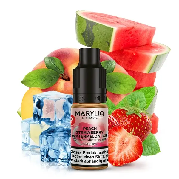Maryliq Nikotinsalz Liquid 10ml Peach Strawberry Watermelon Ice 20mg Maryliq Nikotinsalz Liquid 10ml Peach Strawberry Watermelon Ice 20mg