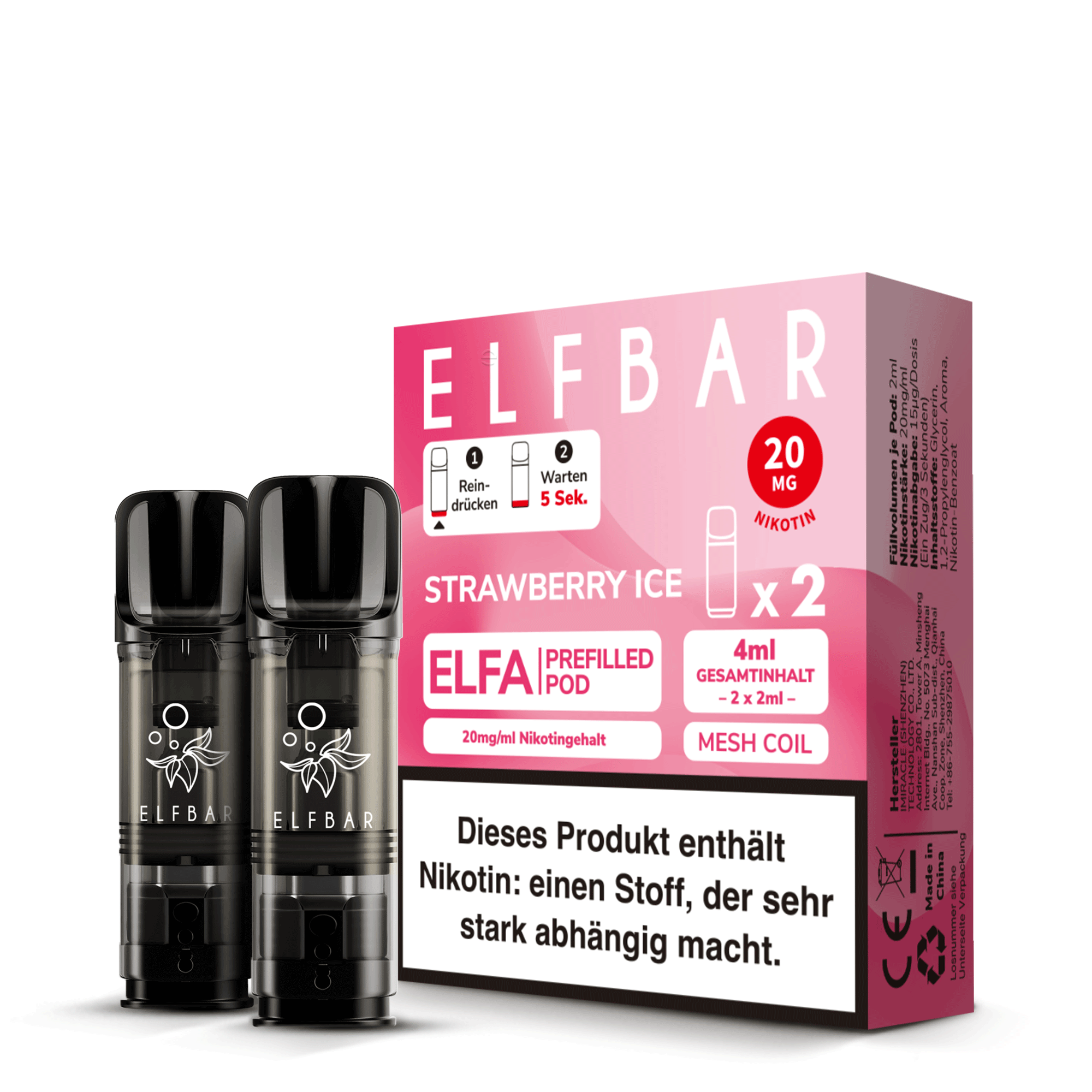Elfa Pod Strawberry Ice 20mg 2 Stk