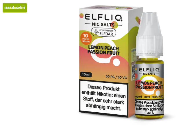 Elfliq Nikotinsalz Liquid 10ml - Lemon Peach Passion Fruit 10MG