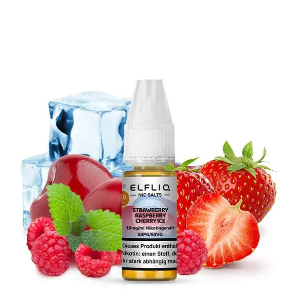 Elfliq Nikotinsalz Liquid 10ml - Strawberry Raspberry Cherry Ice 10mg Elfliq Nikotinsalz Liquid 10ml - Strawberry Raspberry Cherry Ice 10mg