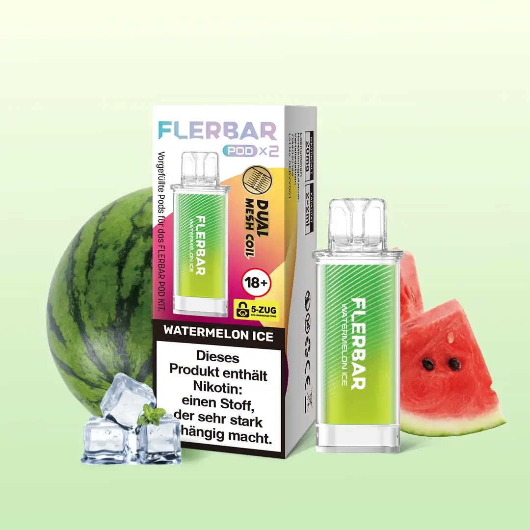 Flerbar Pods Watermelon Ice 20mg 2er Pack Flerbar Pods Watermelon Ice 20mg 2er Pack