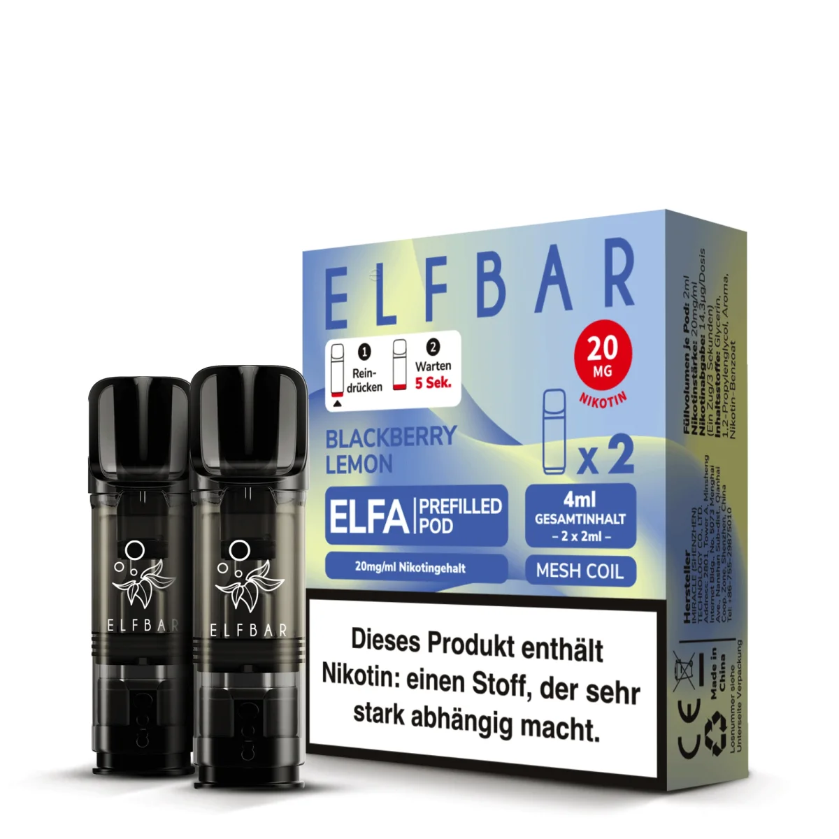 Elfa Pod Blackberry Lemon 20mg 2 Stk