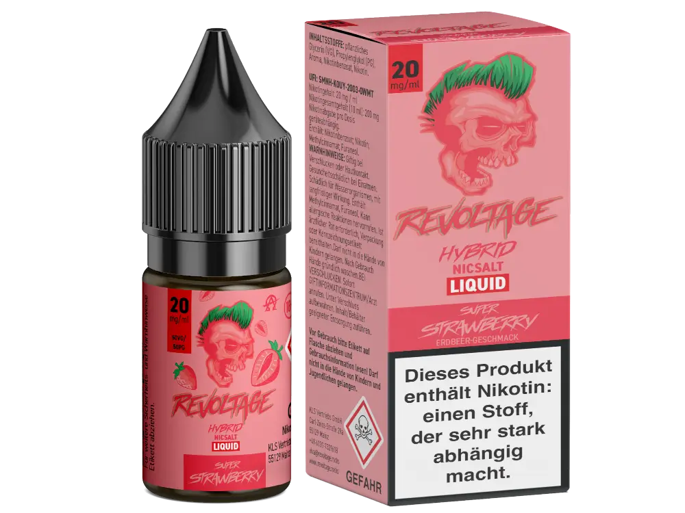 Revoltage Nikotinsalz Liquid 10ml Super Strawberry 20mg Revoltage Nikotinsalz Liquid 10ml Super Strawberry 20mg