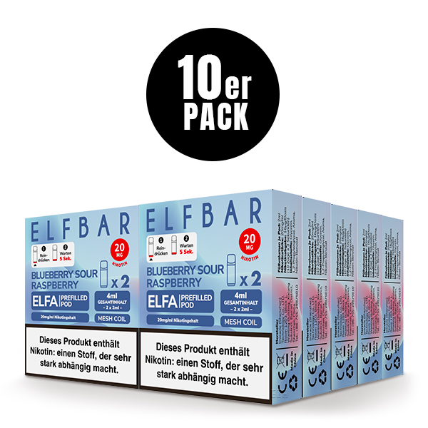 Elfa Pod Blueberry Sour Raspberry 20mg 2 Stk Elfa Pod Blueberry Sour Raspberry 20mg 2 Stk