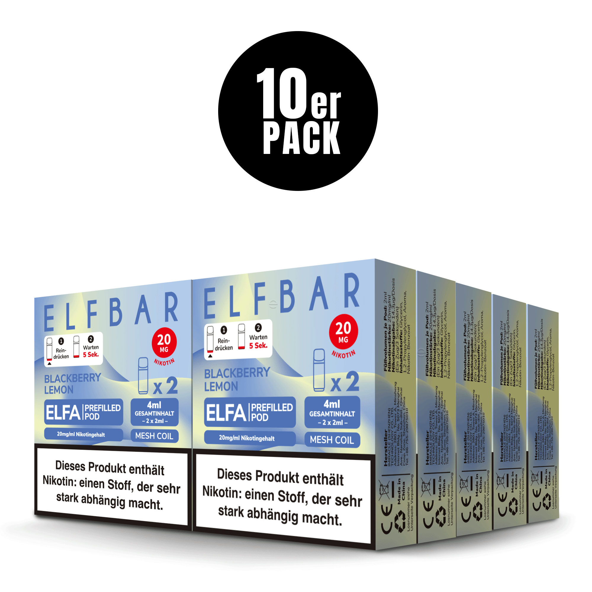 Elfa Pod Blackberry Lemon 20mg 2 Stk Elfa Pod Blackberry Lemon 20mg 2 Stk