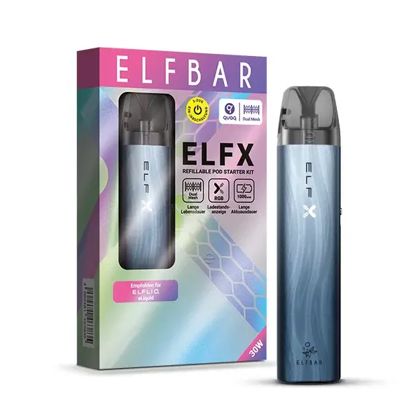 ELFX by Elfbar Refillable Pod Kit Dark Sea ELFX by Elfbar Refillable Pod Kit Dark Sea