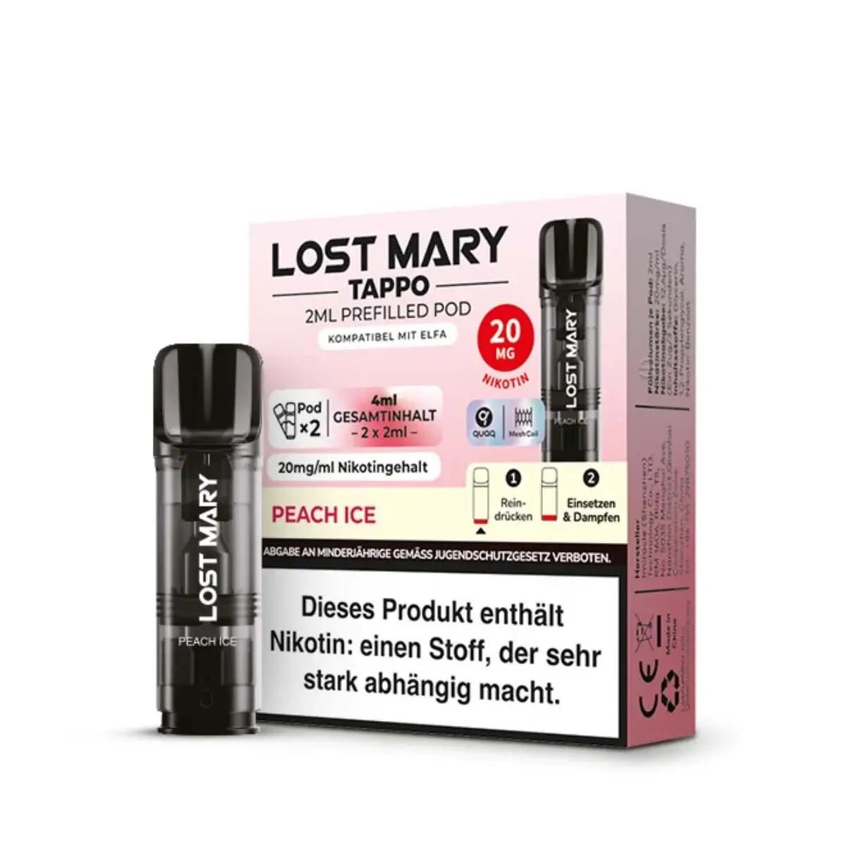 Lost Mary Tappo Pods Peach Ice 20mg 2er Pack