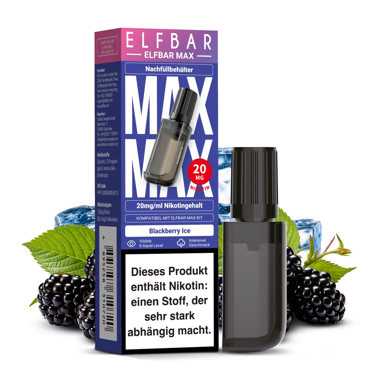 Elfbar MAX Refill Container Blackberry Ice Elfbar MAX Refill Container Blackberry Ice