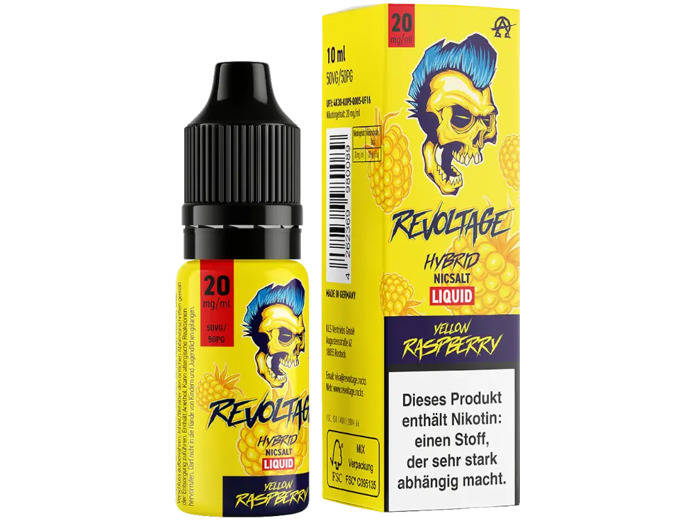Revoltage Nikotinsalz Liquid 10ml Yellow Raspberry 20mg Revoltage Nikotinsalz Liquid 10ml Yellow Raspberry 20mg