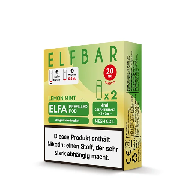 Elfa Pod Lemon Mint 20mg 2 Stk Elfa Pod Lemon Mint 20mg 2 Stk