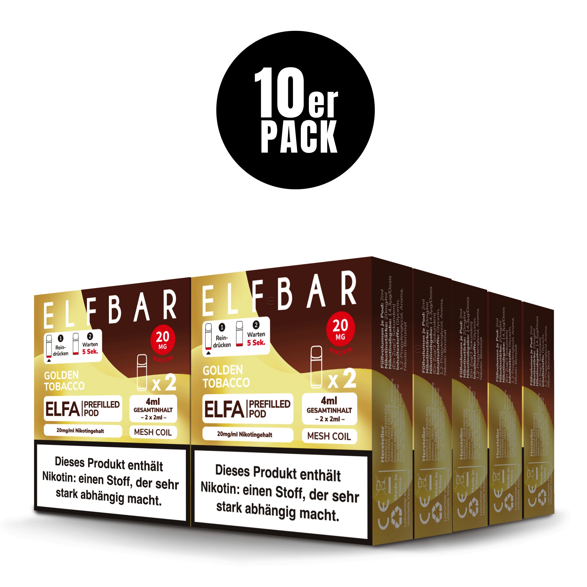 Elfa Pod Golden Tobacco 20mg 2 Stk Elfa Pod Golden Tobacco 20mg 2 Stk