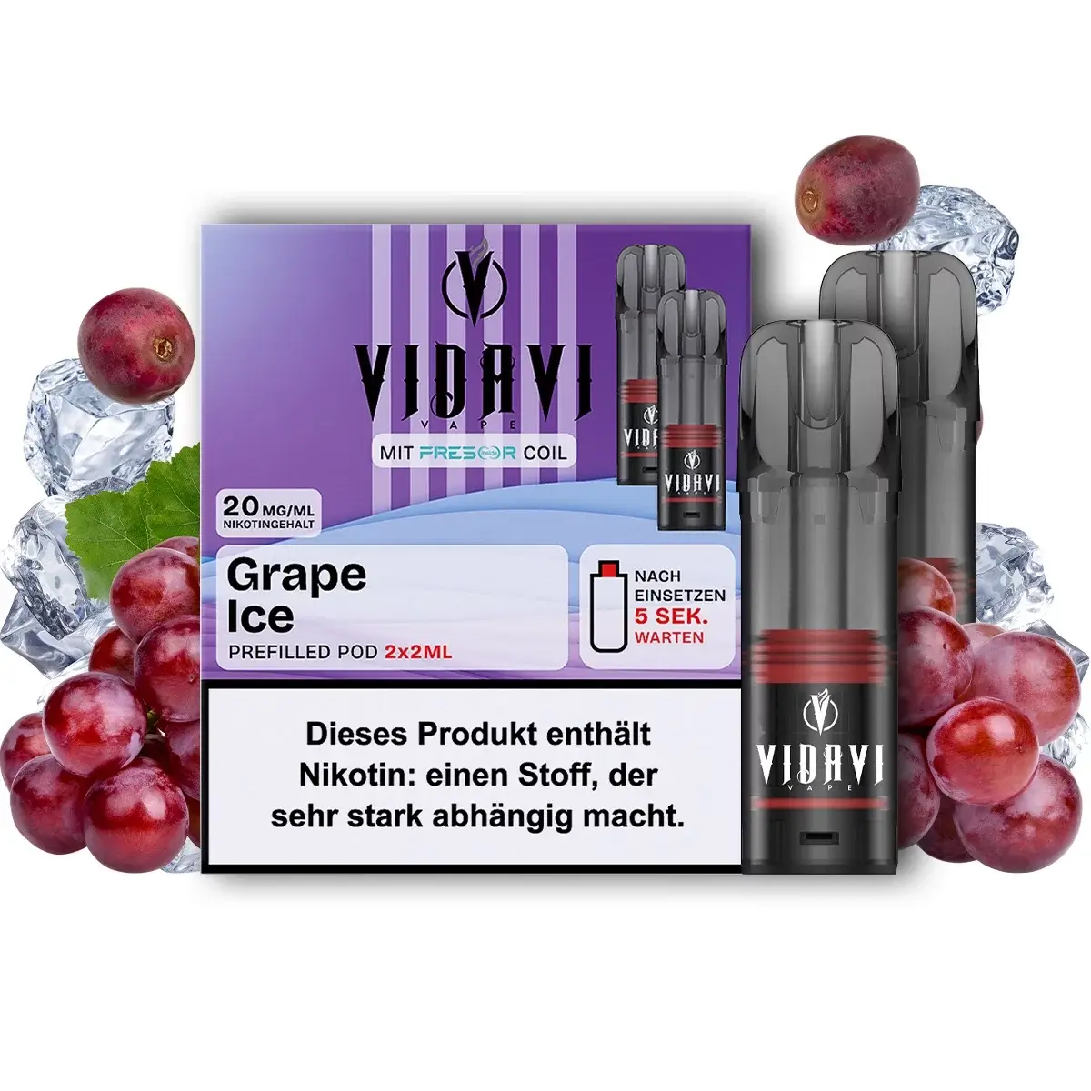 Vidavi Pods Grape Ice 20mg 2 Stk