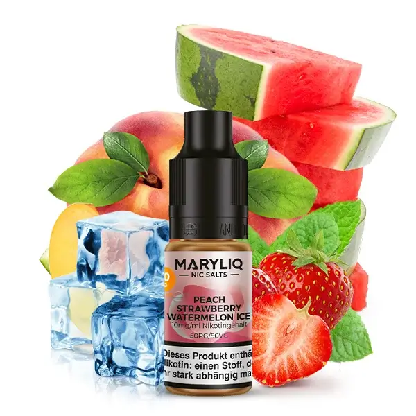 Maryliq Nikotinsalz Liquid 10ml Peach Strawberry Watermelon Ice 10mg Maryliq Nikotinsalz Liquid 10ml Peach Strawberry Watermelon Ice 10mg