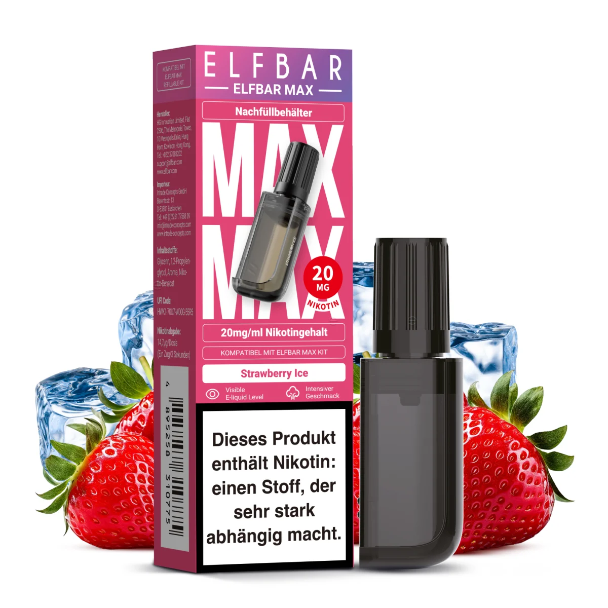 Elfbar MAX Refill Container Strawberry Ice Elfbar MAX Refill Container Strawberry Ice