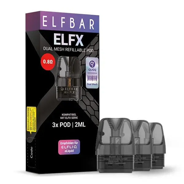 ELFX by Elfbar Pods 3er Pack 0,8 Ohm ELFX by Elfbar Pods 3er Pack 0,8 Ohm