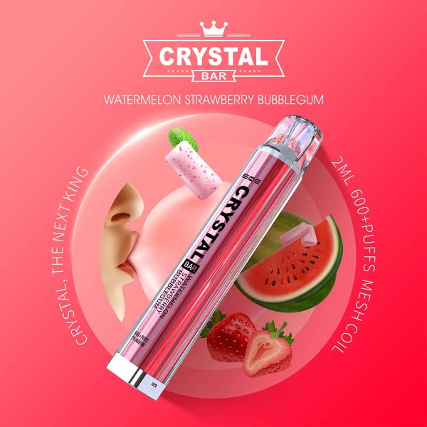 Crystal Bar Vape Watermelon Strawberry Bubblegum